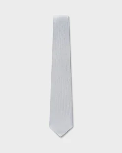 Silver Microtexture Silk Tie