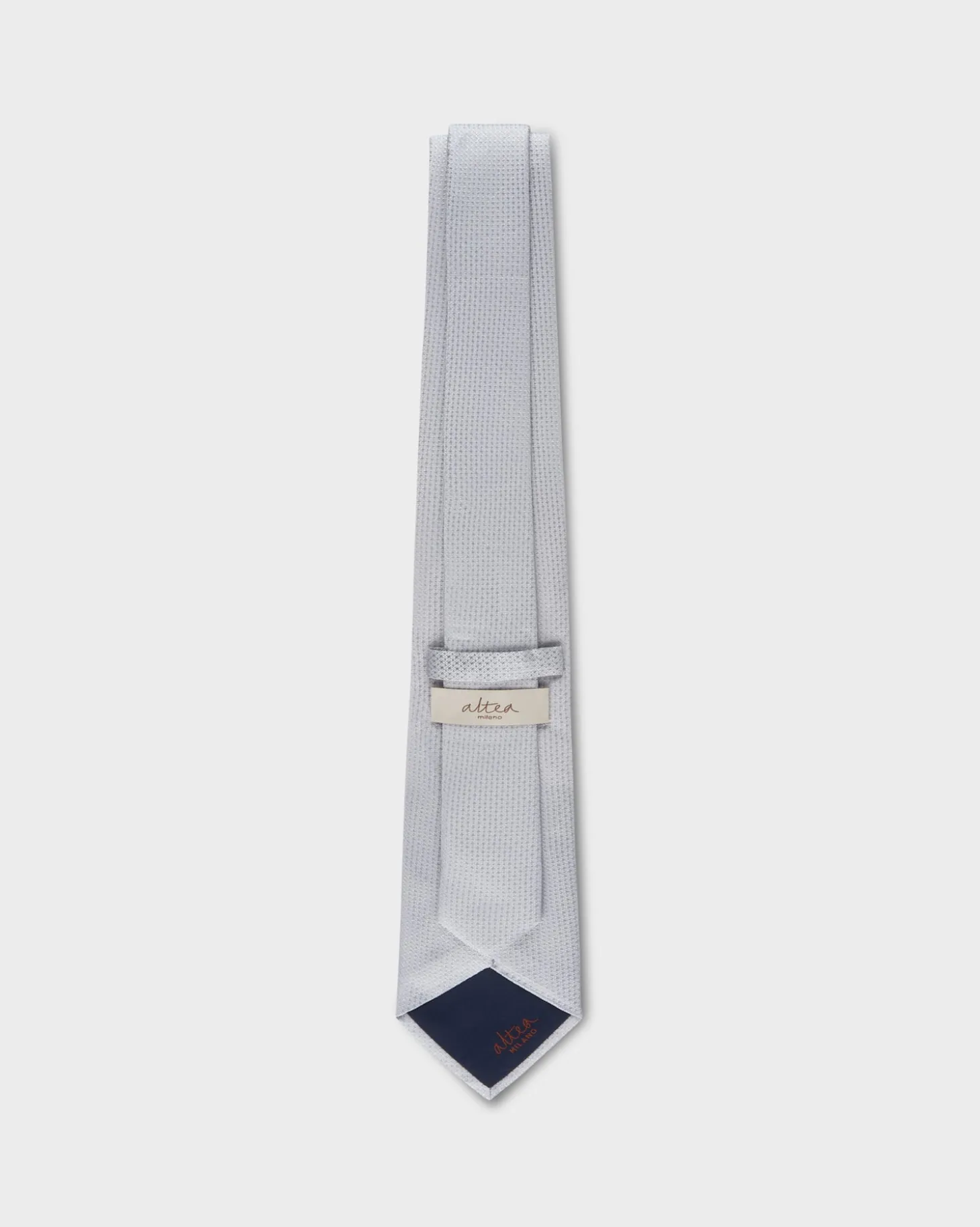 Silver Microtexture Silk Tie