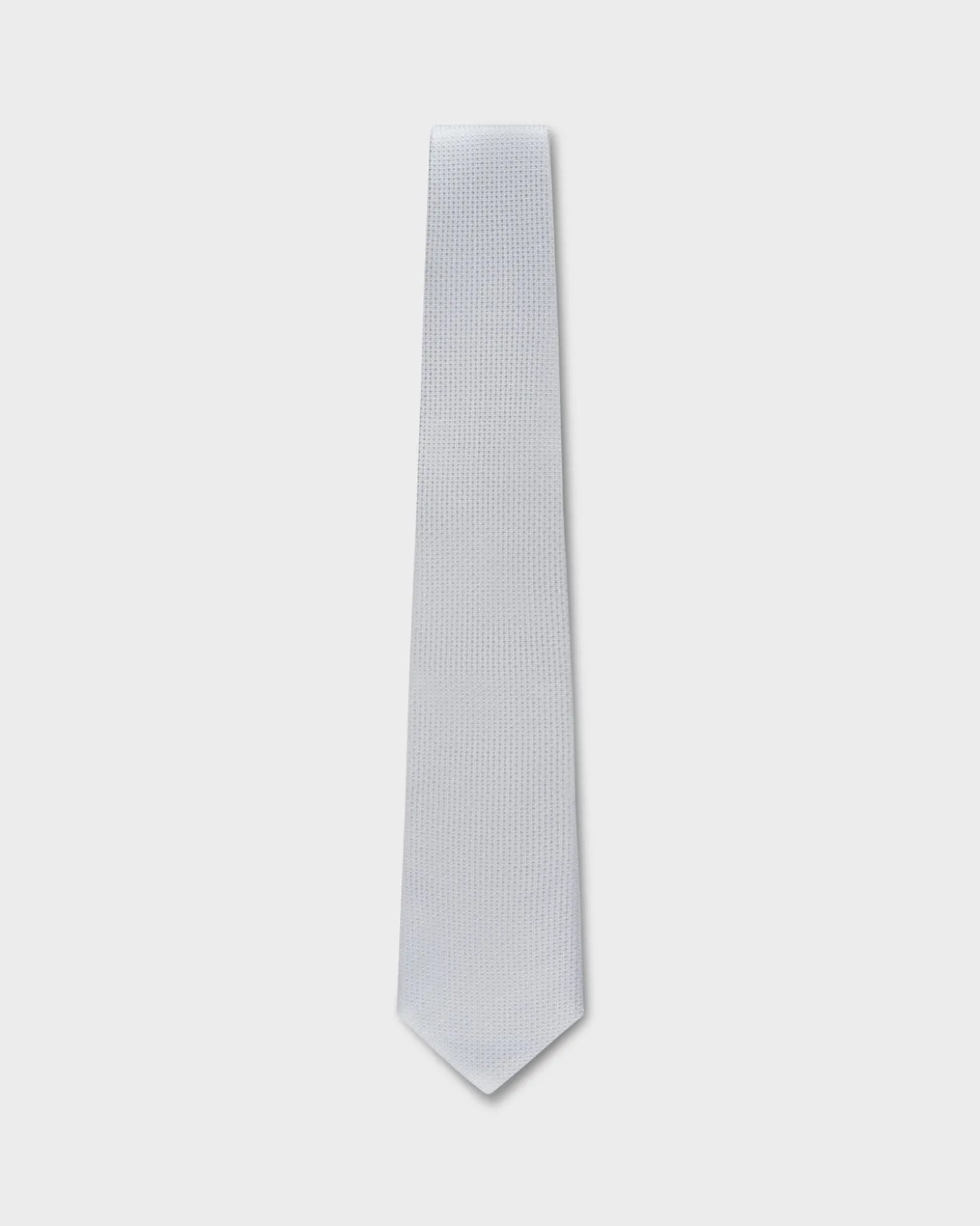 Silver Microtexture Silk Tie