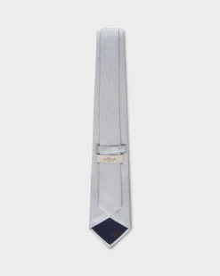 Silver Microtexture Silk Tie