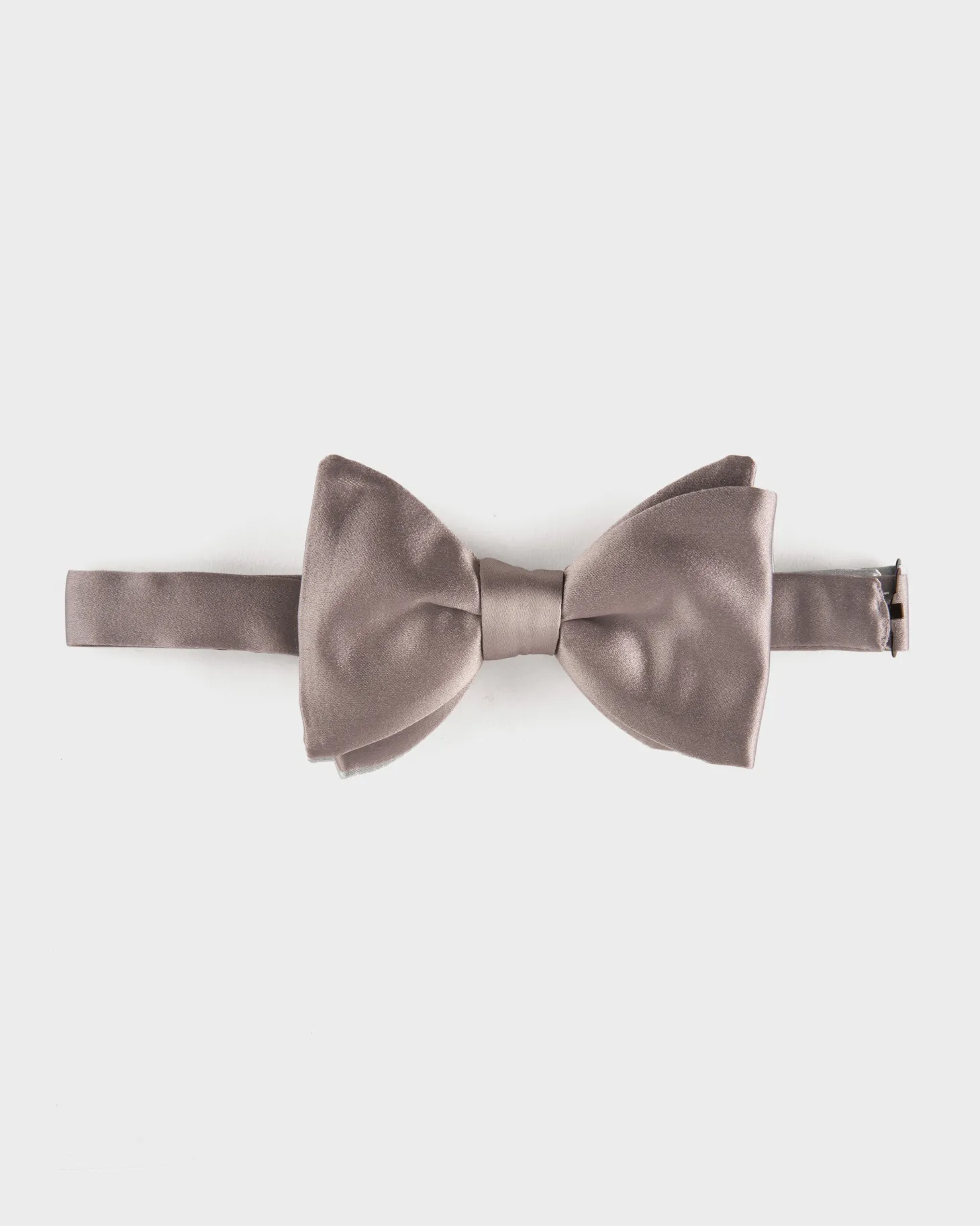 Silver Silk Bow Tie