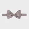 Silver Silk Paisley Bow Tie