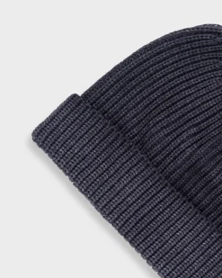 Steele Blue Wool Beanie