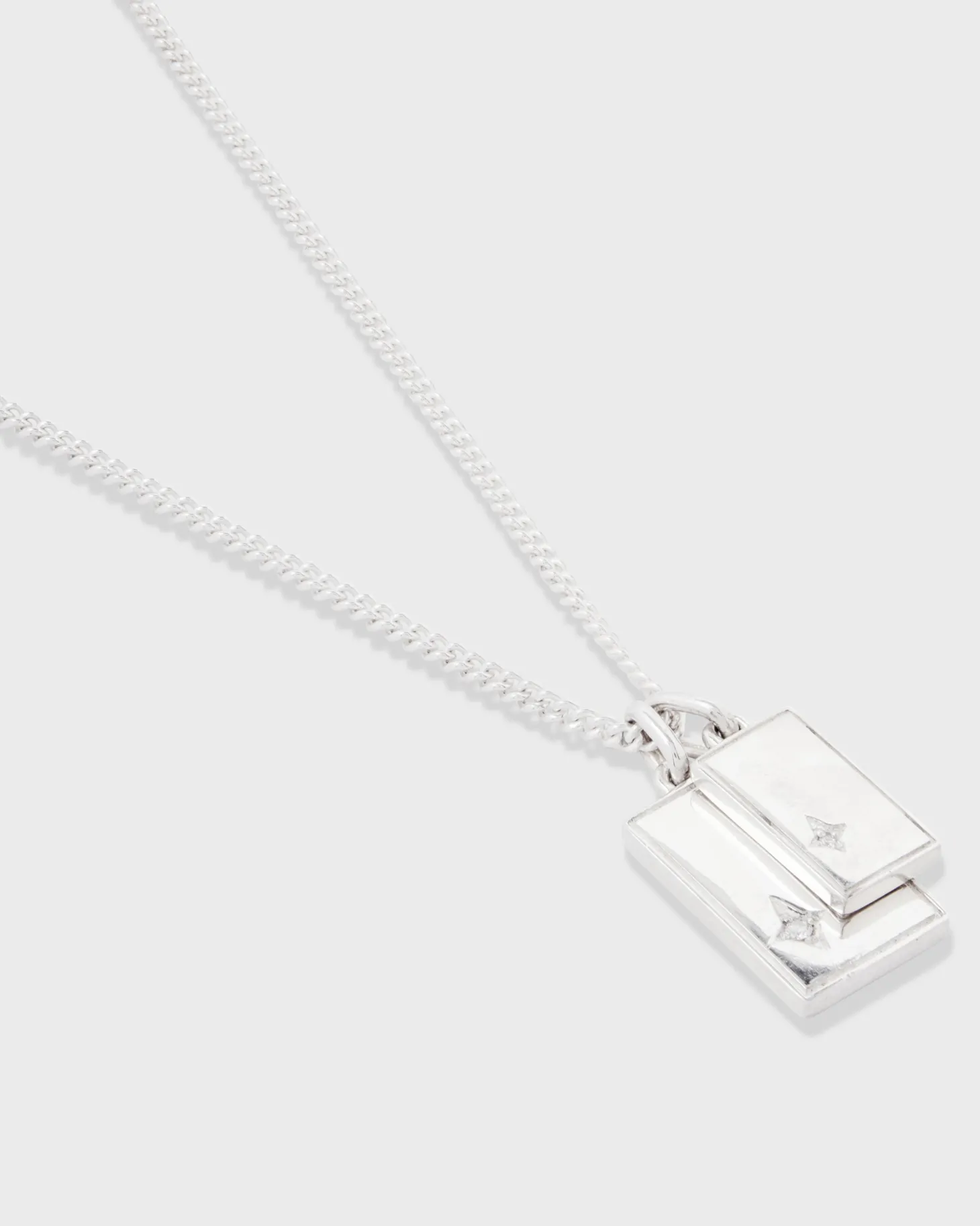 Sterling Silver Gudo Rectangular Necklace
