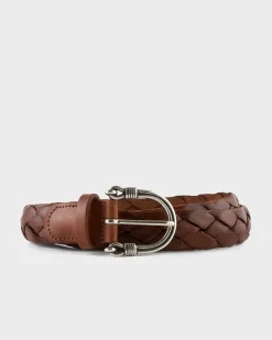 Tan Woven Leather Belt