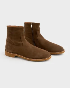 Taupe Suede Velvet Boots