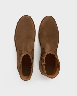 Taupe Suede Velvet Boots