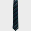 Teal And Navy Diagonal Pattern Tie