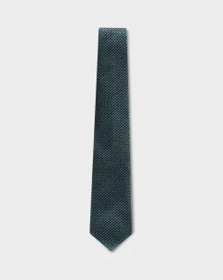 Teal Black And White Diagonal Pattern Tie