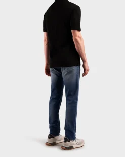 Utility Blue Stretch Cotton City Jeans