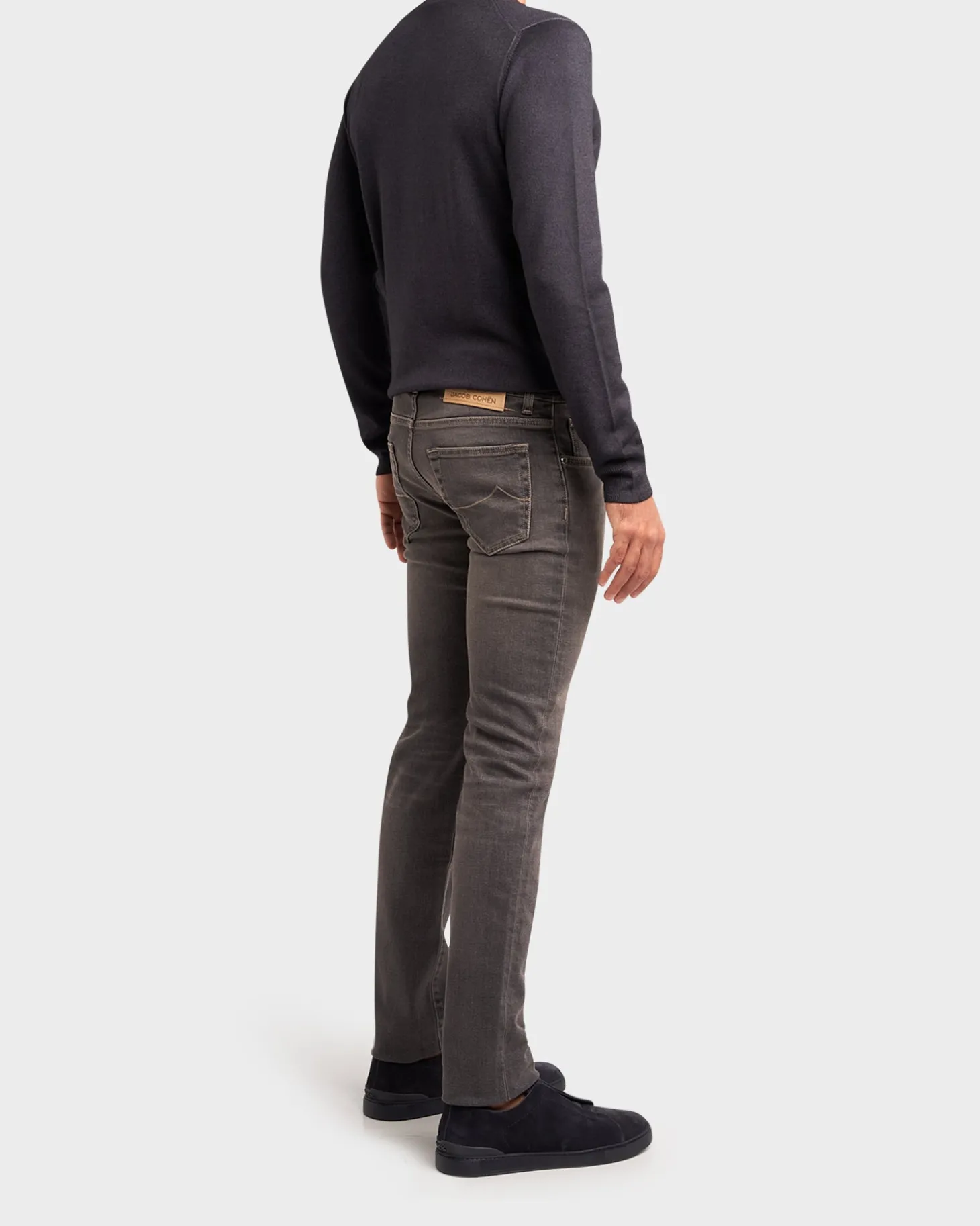 Vintage Grey Slim Fit Cotton Jeans