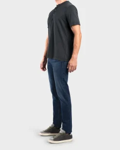 Washed Black Button-Down T-Shirt
