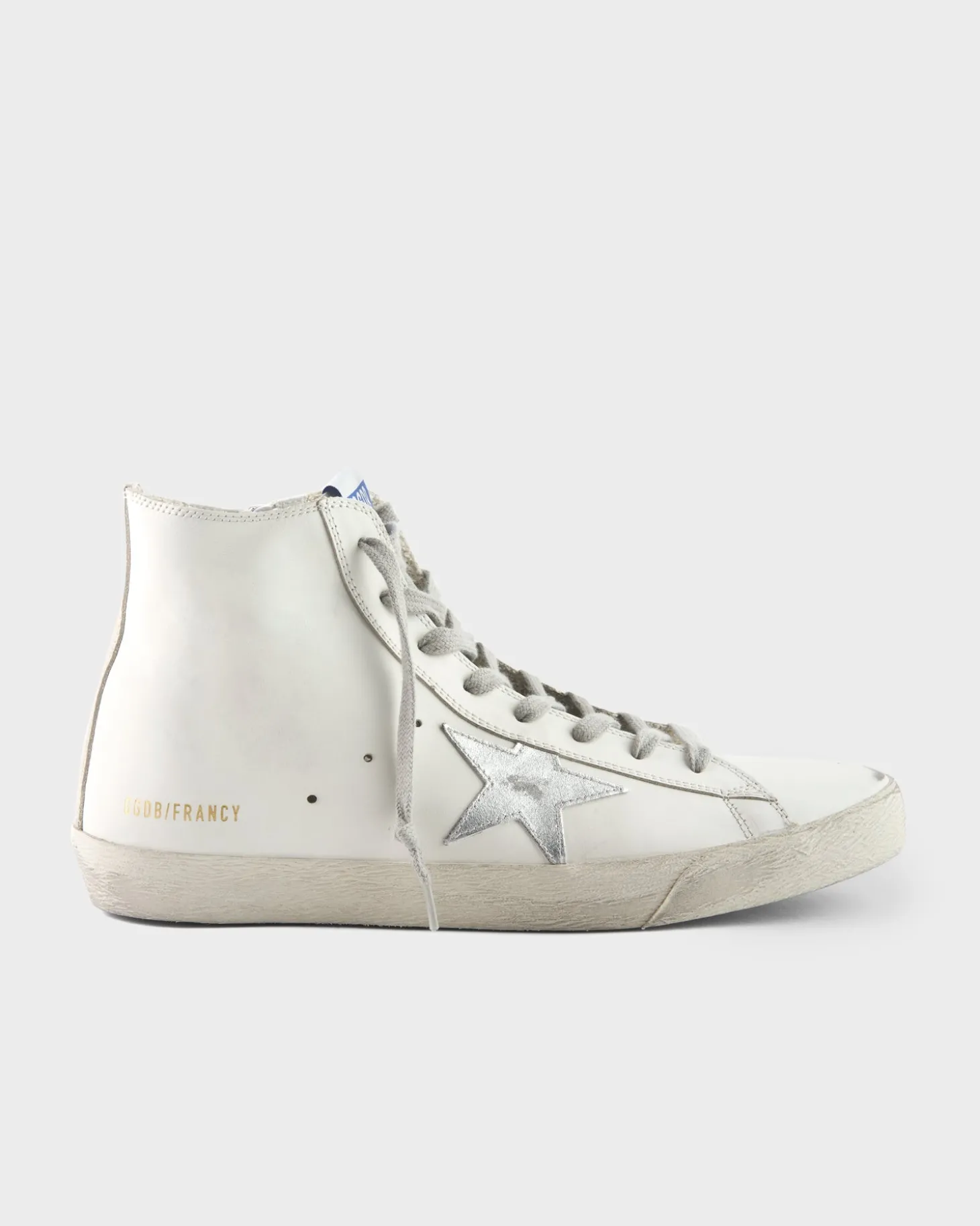 White And Silver Francy High Top Sneakers