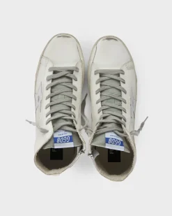 White And Silver Francy High Top Sneakers