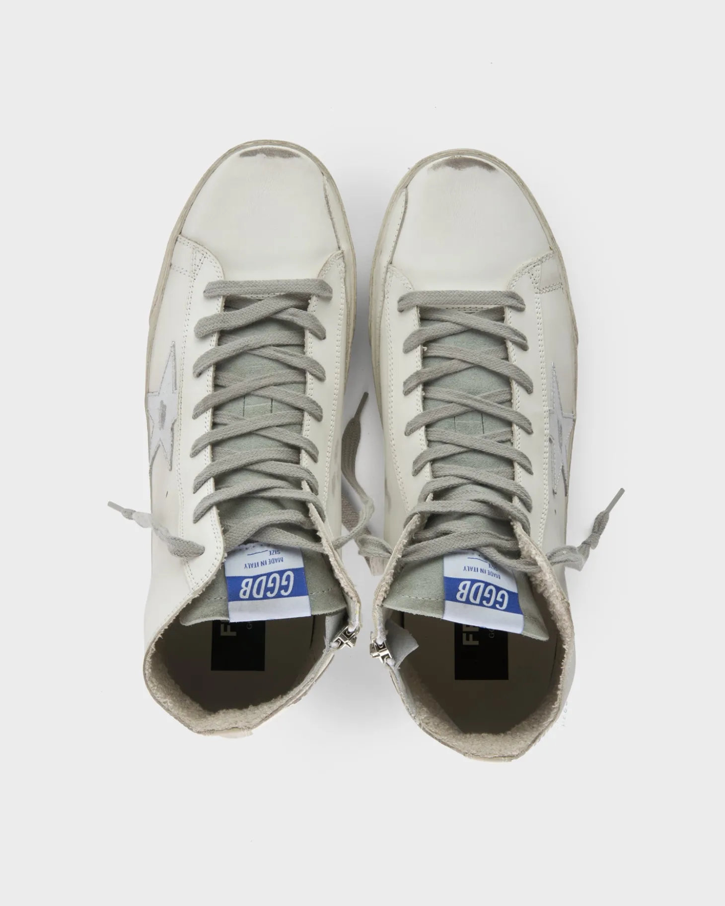 White And Silver Francy High Top Sneakers