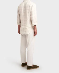 White Check Linen Shirt