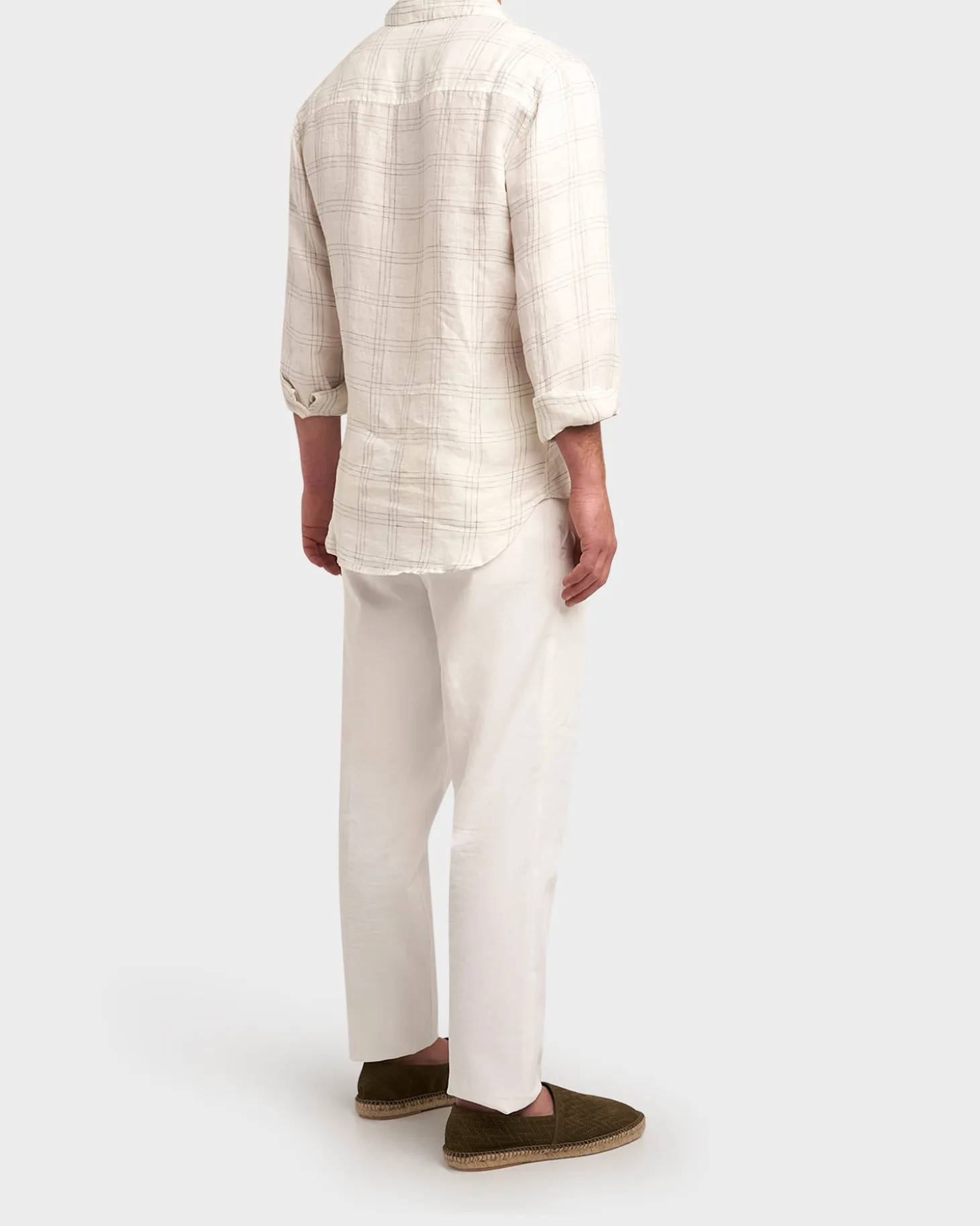 White Check Linen Shirt