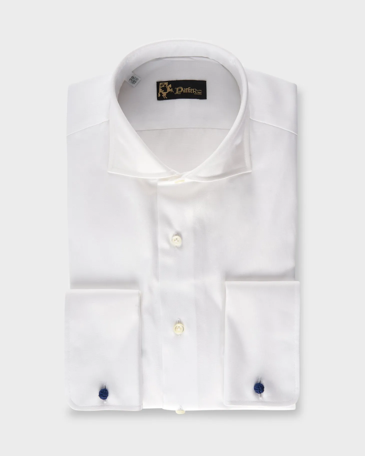 White Cotton French Cuff Shirt