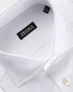 White Cotton French Cuff Shirt