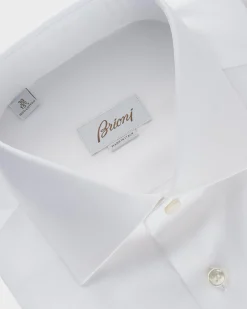 White Cotton French Cuff Shirt