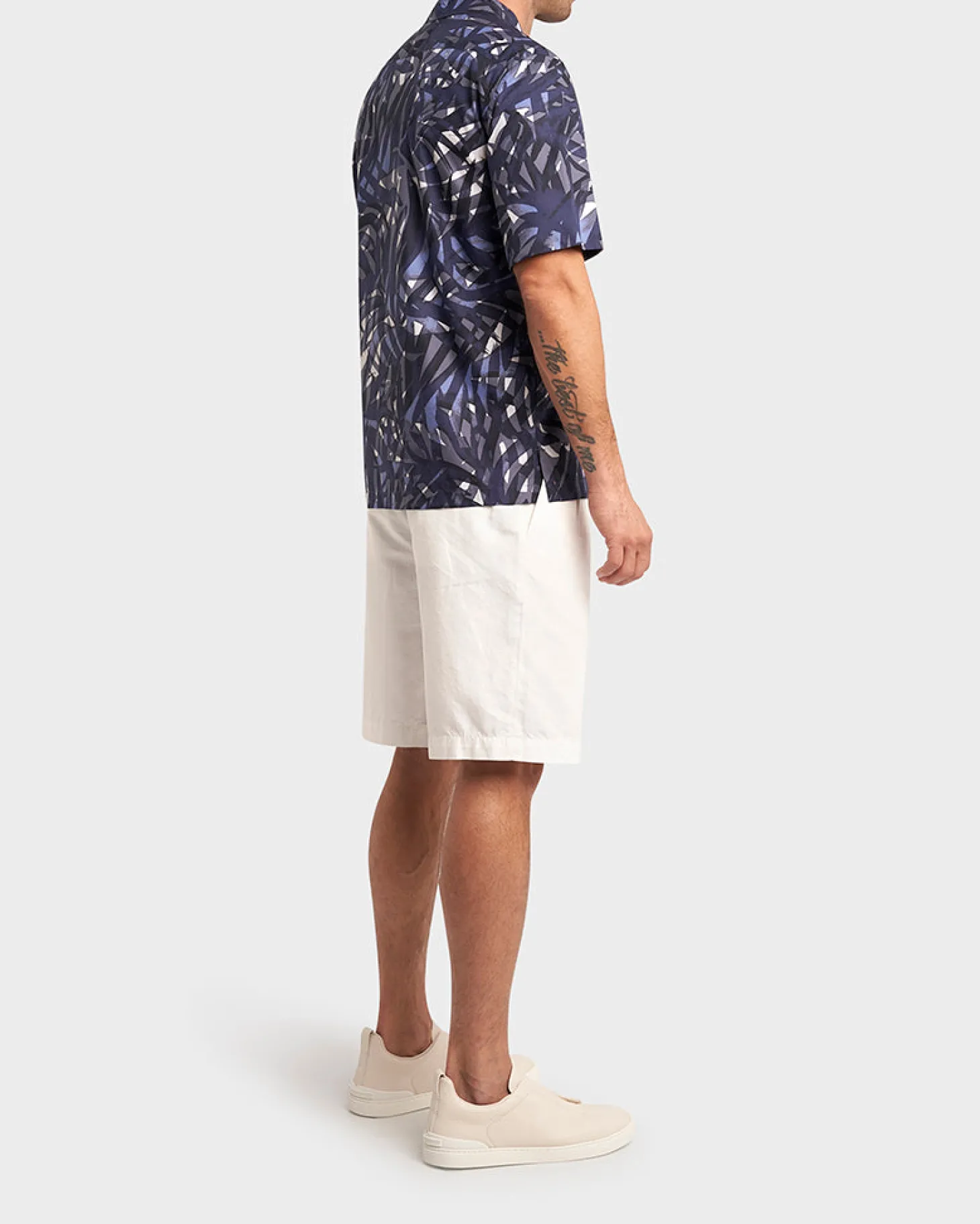White Cotton Linen Shorts