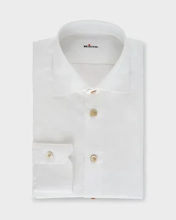 White Cotton Mother Of Pearl Button Shirt