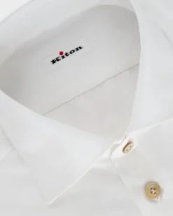 White Cotton Mother Of Pearl Button Shirt