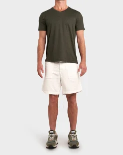White Cotton Twill Clark Shorts