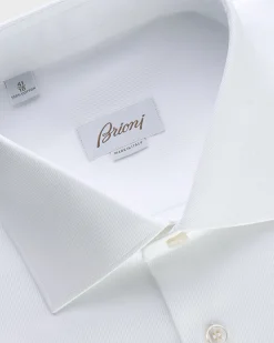 White Cotton Twill French Cuff Shirt
