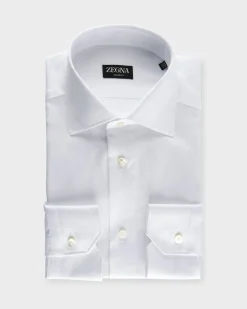 White Cotton Twill Trofeo Cotton Shirt