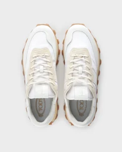 White Leather And Fabric 1T Sneakers