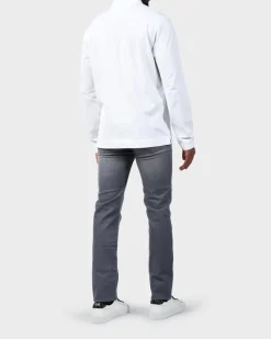 White Long Sleeve Cotton Polo Shirt