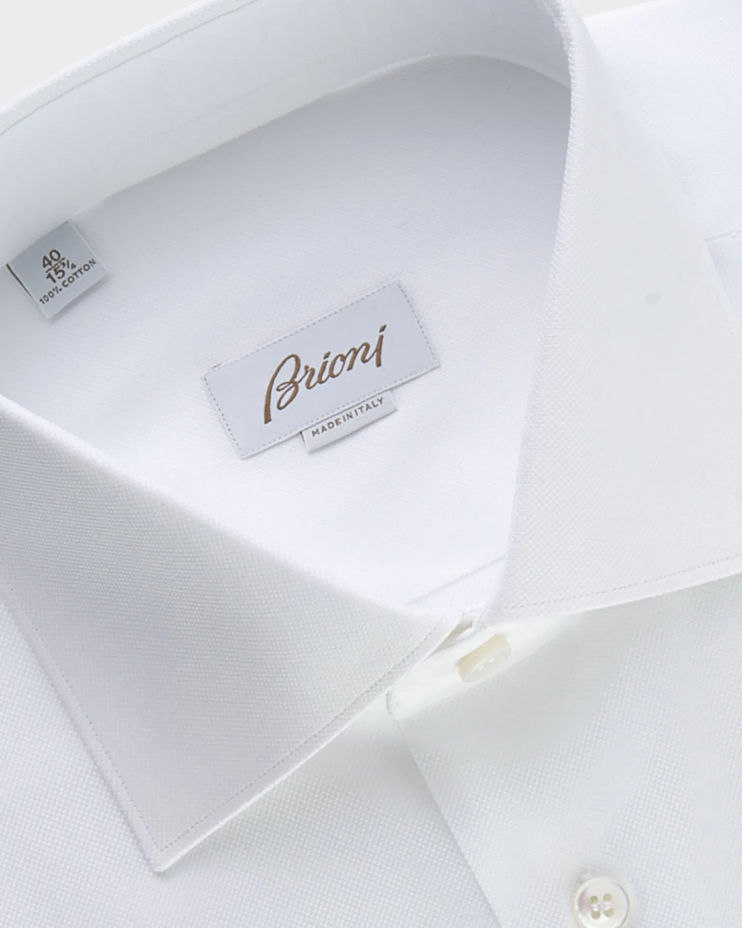 White Microtexture Cotton French Cuff Shirt
