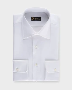White Microtexture Cotton Shirt