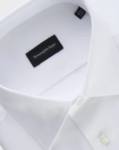 White Microtexture Milano Cotton Shirt