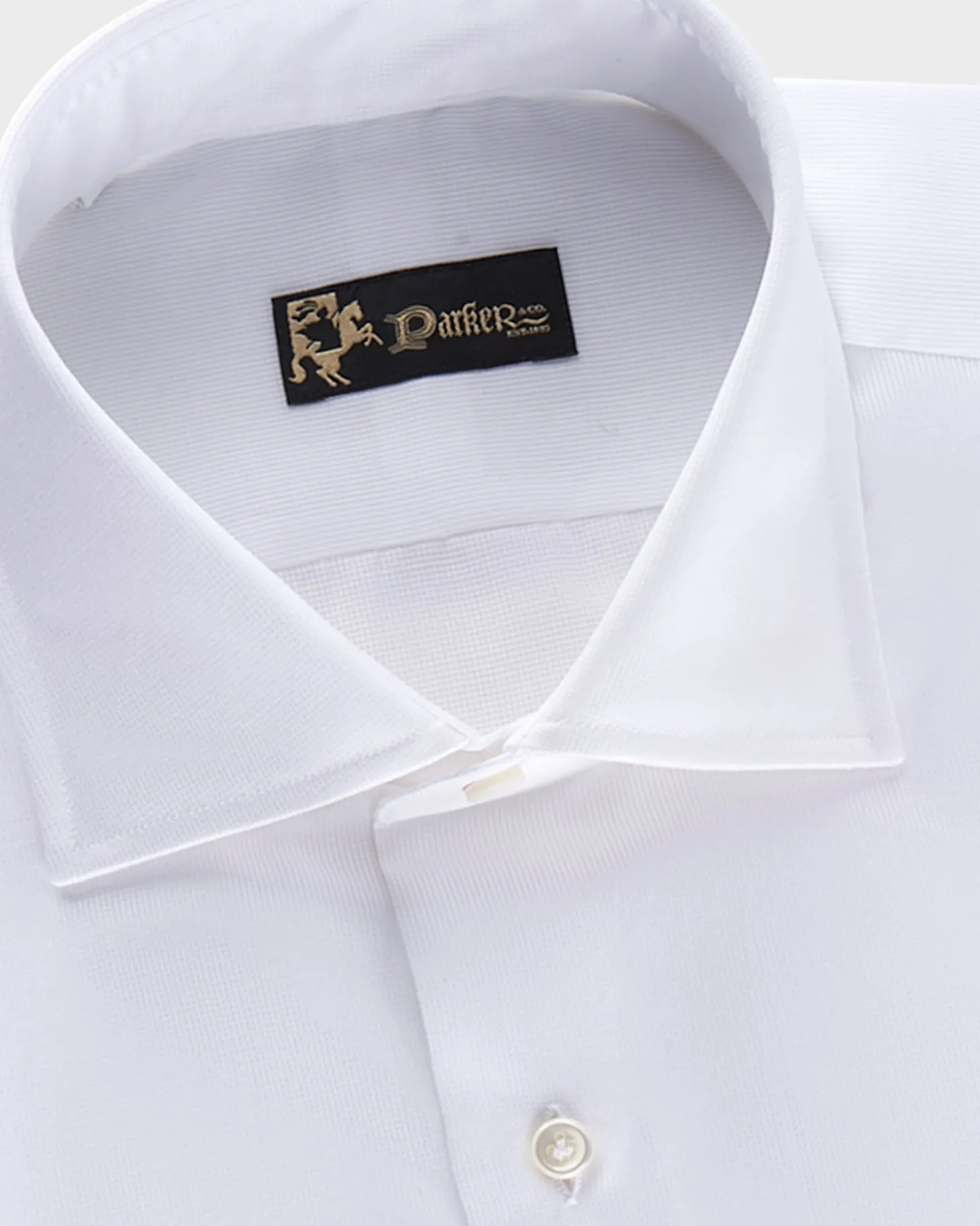 White Microtexture Tailored Cotton Shirt