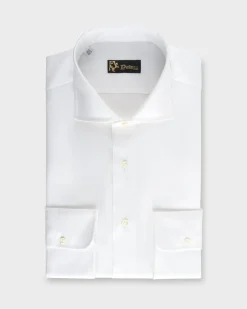 White Superfine Oxford Weave Cotton Shirt