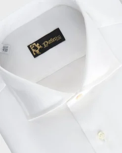 White Superfine Oxford Weave Cotton Shirt