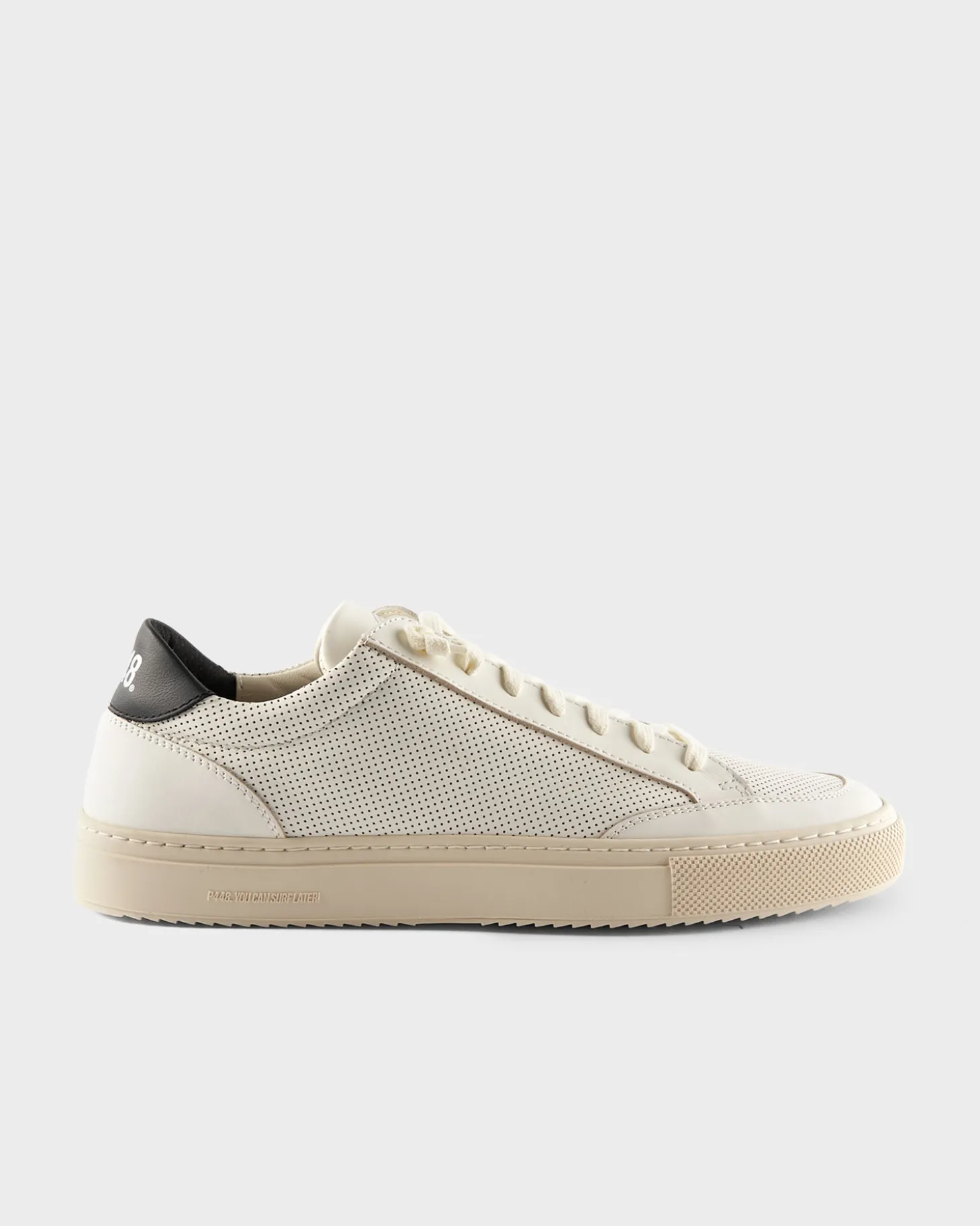 White With Black Perforated Soho Sneakers