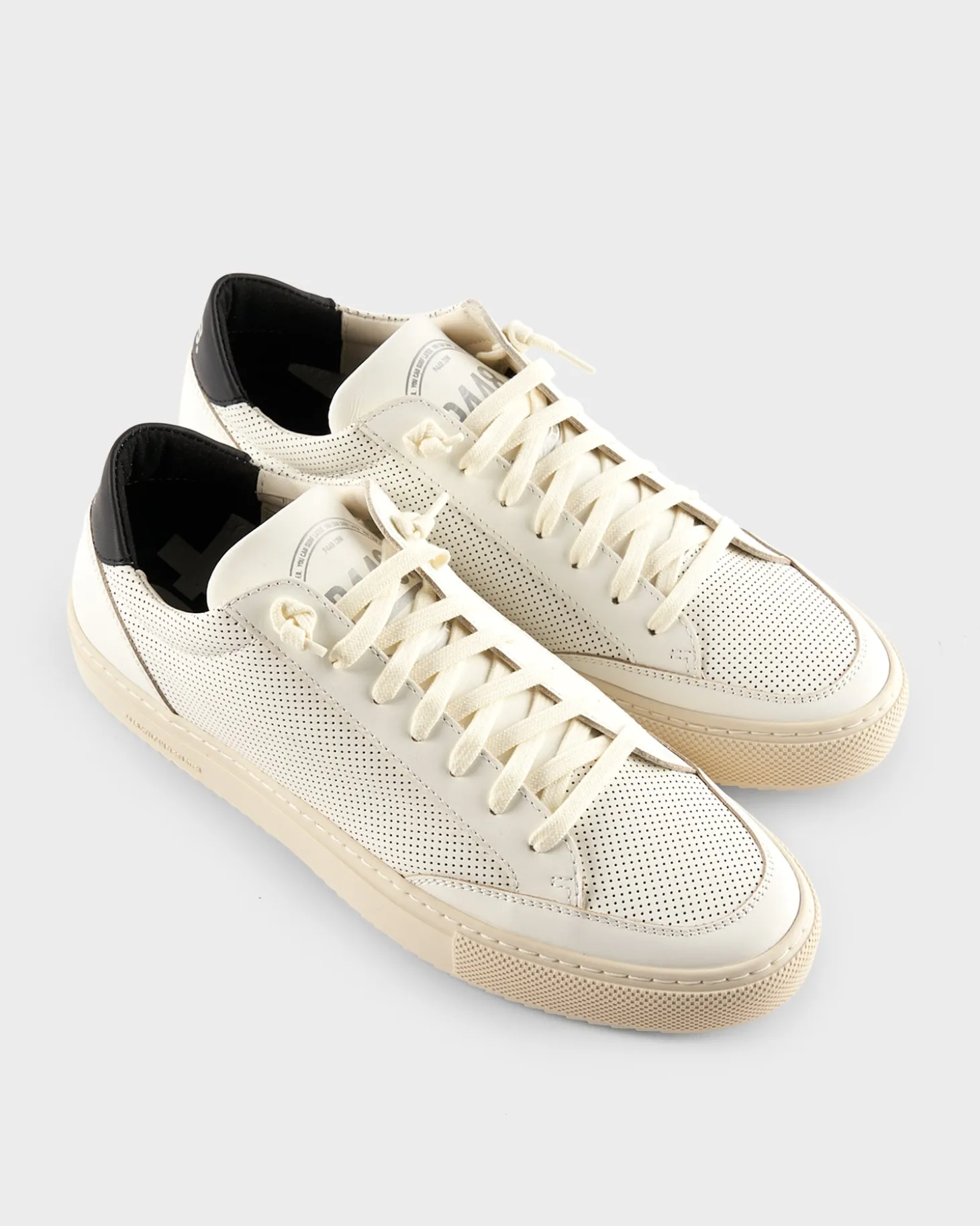 White With Black Perforated Soho Sneakers