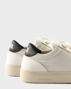 White With Black Perforated Soho Sneakers