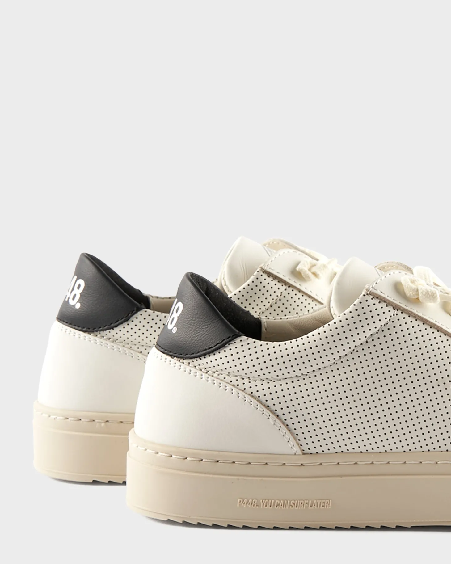 White With Black Perforated Soho Sneakers