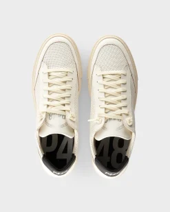White With Black Perforated Soho Sneakers