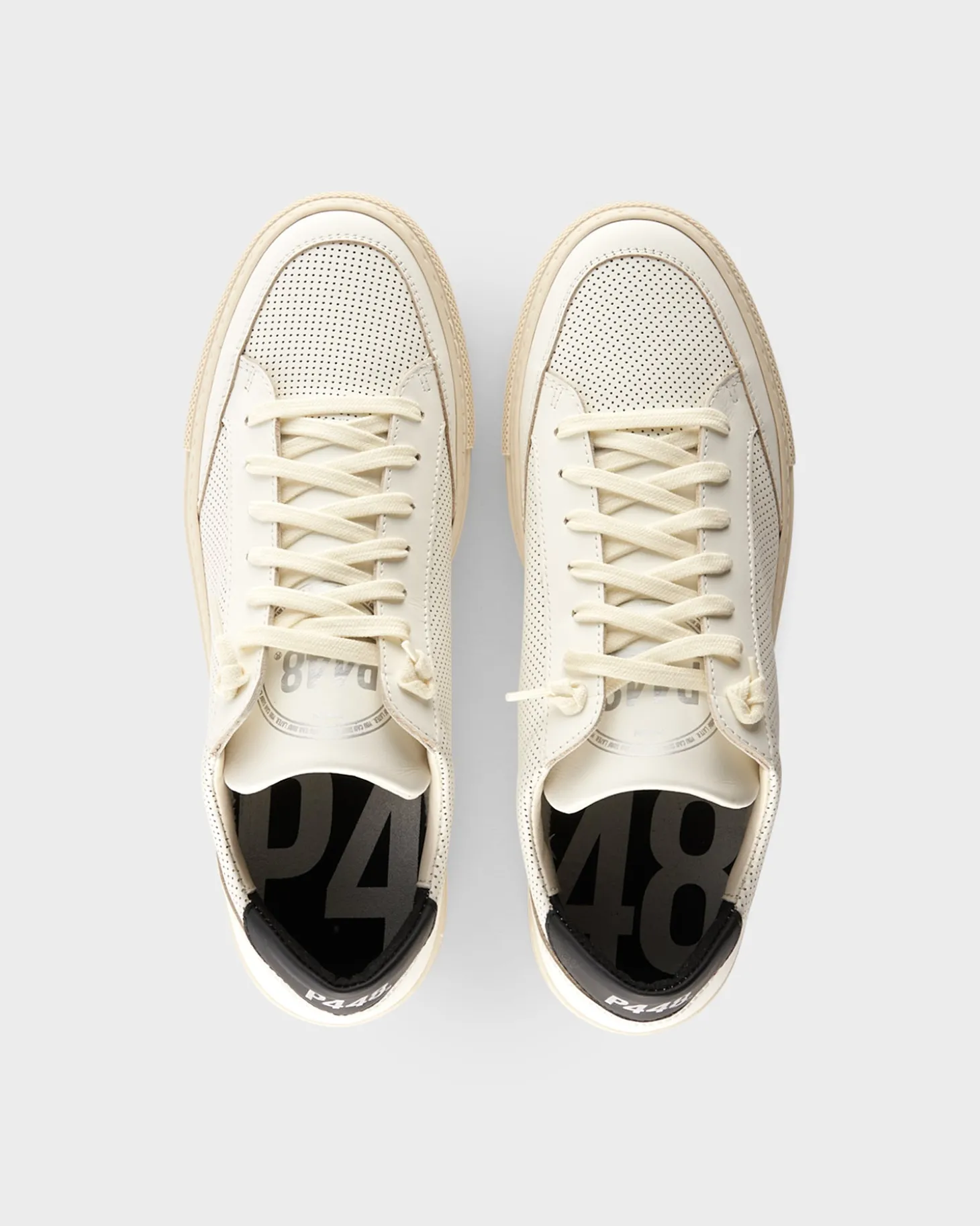 White With Black Perforated Soho Sneakers