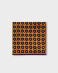 Yellow Floral Wool Pocket Square